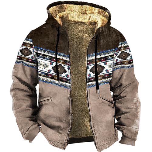 domirica Work Jackets For Men Western Fleece Big And Tall Zip Up Lightweight Hooded Drawstring Sherpa Jackets With Pockets 2024 Fall Warm Cotton Casual Stylish Patagonia Cowboy Jackets,XL