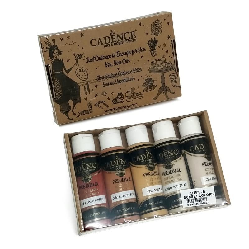 Cadence Set 5 Pinturas Acrílicas Premium Sunset