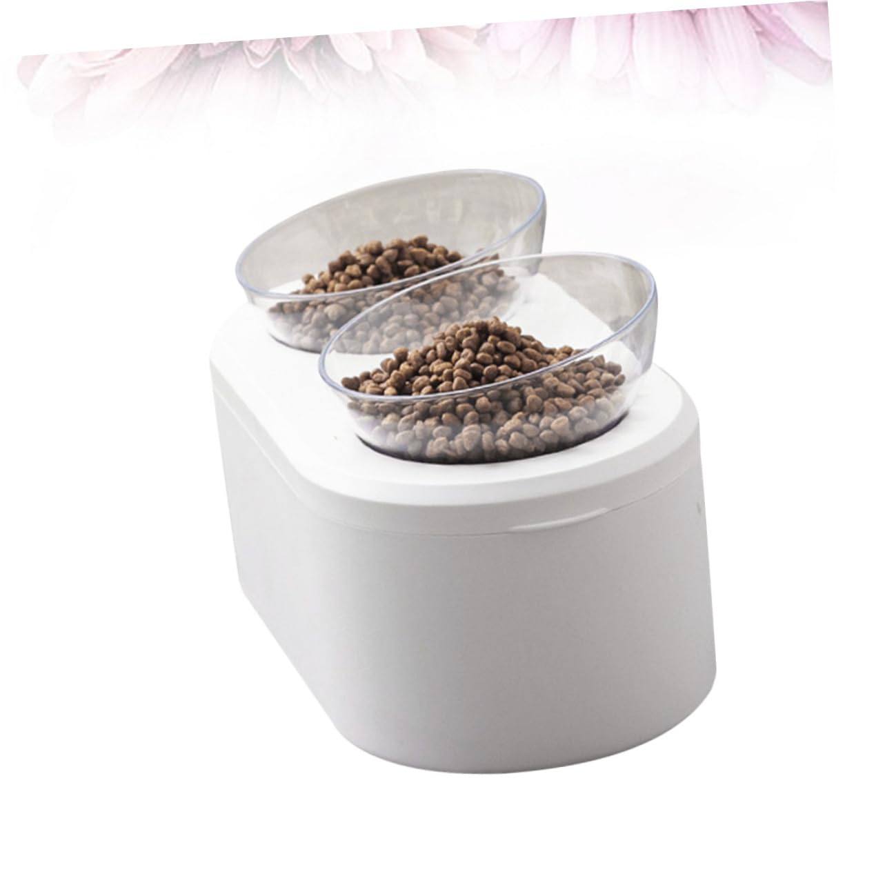 INOOMP Ciotola Per Gatti Regolabile Angolo Ciotola Antigoccia Per Cibo e Design Stabile e Non Scivoloso Pet Supplies Bianco Adatta Per Cani e Gatti