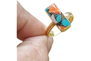 Genuine Multi Gemstone Sterling Silver Statement Ring