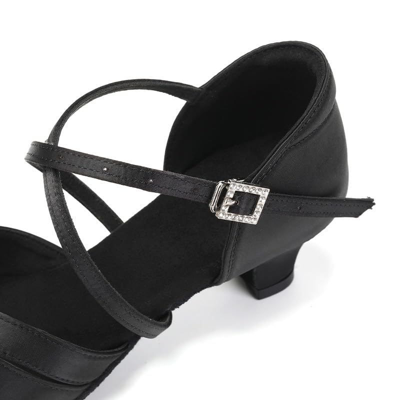 AOQUNFS Girls Latin Dance Shoes Low Heels Tango Salsa Ballroom Practice Performance Dancing Shoes,D283