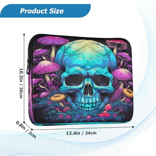 Funda para portátil 13-14 pulgadas Blue Skull Mushrooms miniatura 3