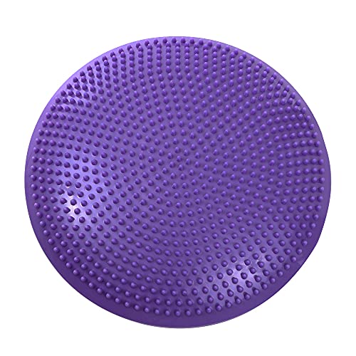 バランスディスク バランスクッション 33cm ポンプ付き 体幹トレーニング 自宅 フィットネス トレーニング ジム ヨガ バランス ボール アンチバースト (ダークパープル)のサムネイル