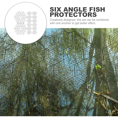 Filets de protection des poissons pour bassin extérieur plastique PP noir forme hexagonale