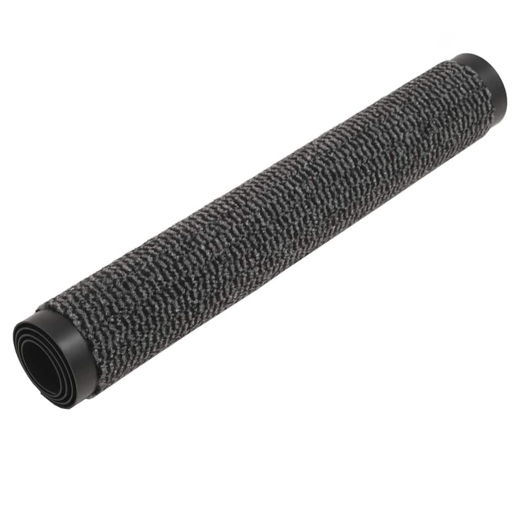 Felpudo rectangular de polipropileno 40 x 60 cm antracita con parte trasera de goma antideslizante para entrada, pasillo, pasillo interior y exterior, resistente a la humedad y fácil de