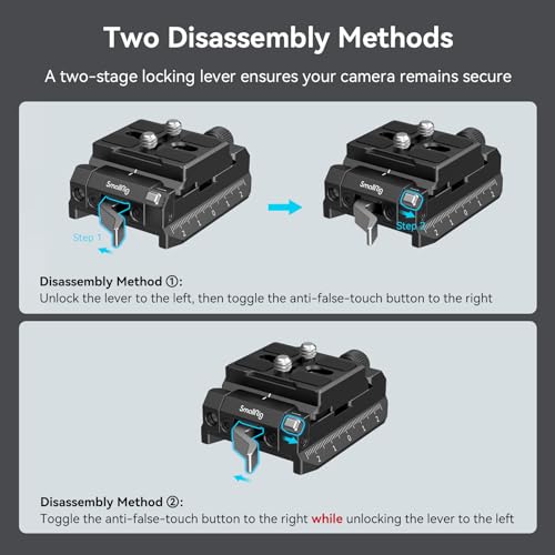 SMALLRIG Mount Plate Kit with Top Plate for Arca-Swiss and Bottom Plate for Manfrotto-Type, Compatible with DJI RS Series - 4234 - Image 4