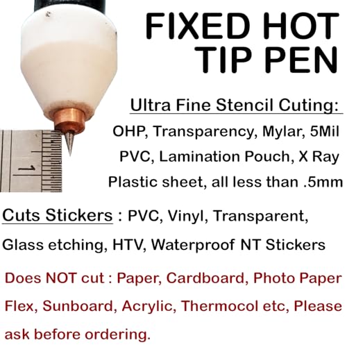Image of Stencil and Sticker Cutter, Fixed Tip Vinyl OHP Mylar Plastic sheet Fine detail design Cutting Pen