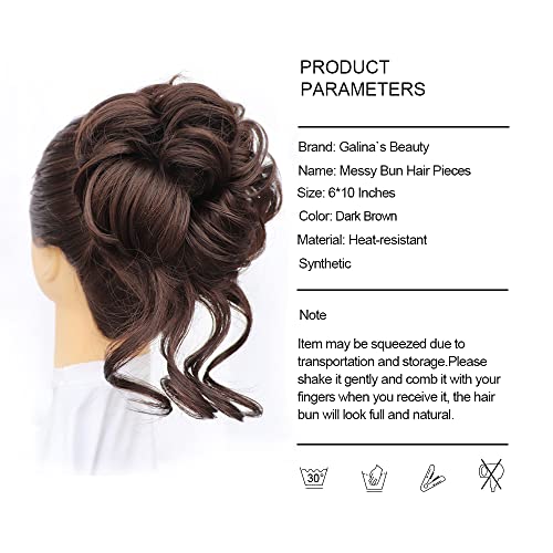 Messy Curly Hair Bun, Galina`s Beauty Updo Messy Bun Hair Piece Faux Hair Scrunchies For Women With Thin Short Hair, Fake Hair Bun Extension #TOP3