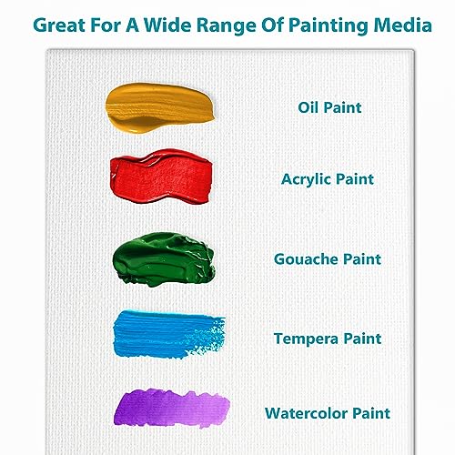 Image of KEFF 12-Pack Bulk Canvas Boards, 9x12 Canvas for Acrylic, Oil, Watercolor, Tempera - 100% Cotton Primed Painting Canvas