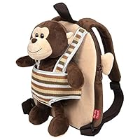 PERLETTI Plush Backpack 25 cm with Removable Monkey, Colour, One Size, Casual