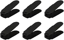 Kit 6 Organizadores de sapato saltos e tênis com regulagem de altura (Preto)
