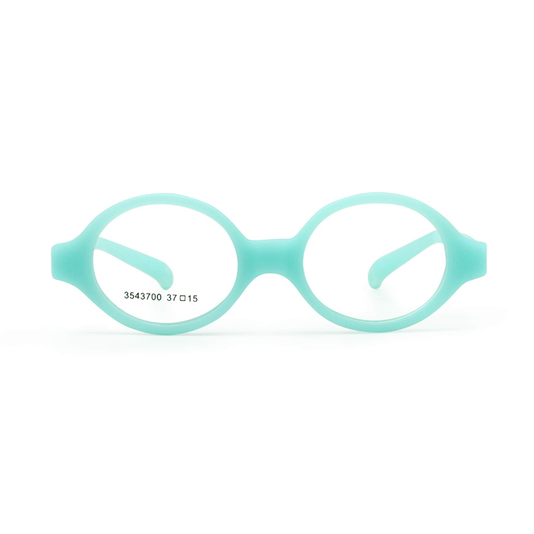 EnzoDate Baby Glasses Size 37 No Screw Safe Bendable with Strap, Flexible Optical Children Round Frame with Regular Lenses, Kids Eyeglasses & Cord (green) for Ages 0-1Y - Image 3 thumbnail