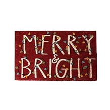 Notrax Merry & Bright, Vinyl-Backed Natural Coir Doormat, 0.5" Thick Entry Mat for Indoor or Outdoor Use, 18"x30", C12 C12S1830MB
