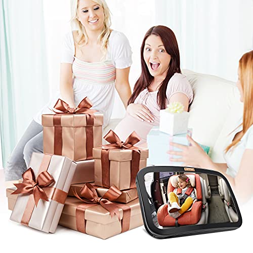 Smart eLf Baby Car Mirror, Large Safety Car Seat Mirror for Rear Facing Infant Child with Wide Crystal Clear View, Shatterproof & Secure, Crash Tested and Certified for Safety - Essential Accessories - Thumbnail 7