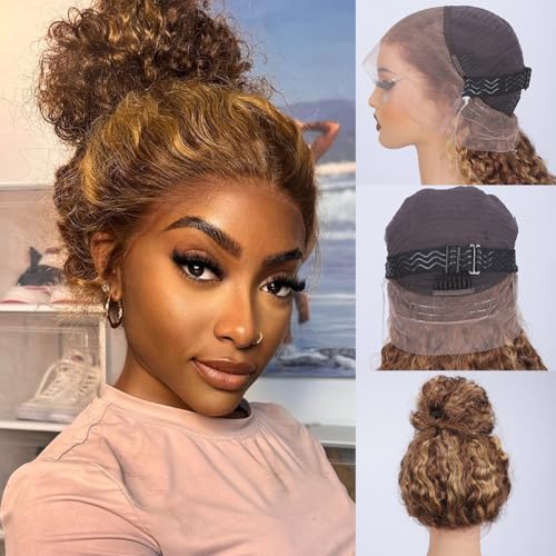 Ebarly Honey Blonde Hidden Strap 360 Full Lace Frontal Wigs