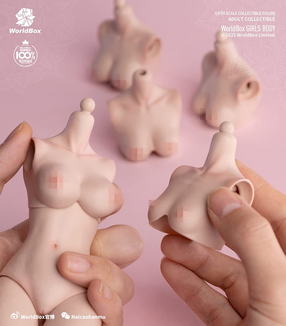 worldbox GIRLS BODY AT202 素体 白肌 バストパーツ付 World Box AT202 1/6 女性素体 ボディ ふくよかな体型 ペール