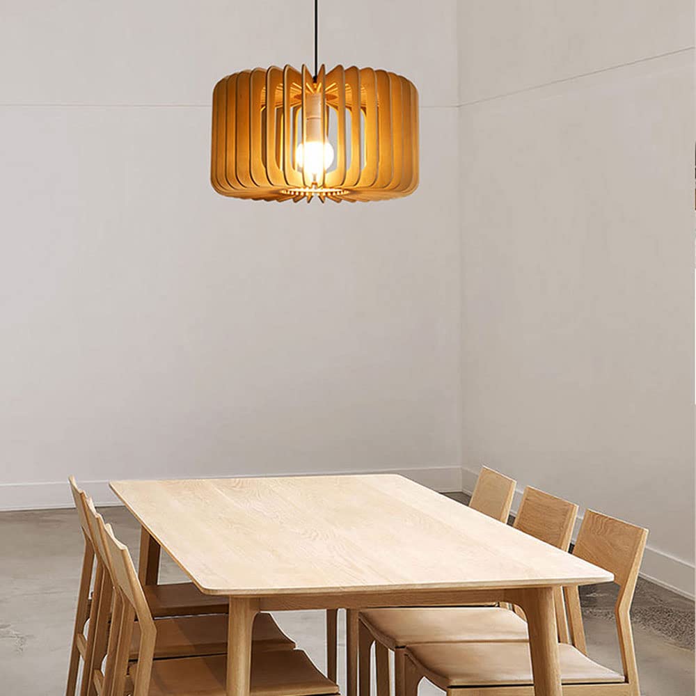 Lampy wiszące, Regulowana wisząca lampa sufitowa, 15,7-calowa drewniana zawieszka z dyni Oprawy oświetleniowe Wisząca oprawa oświetleniowa sufitowa do sypialni Gabinet Przedpokój Present