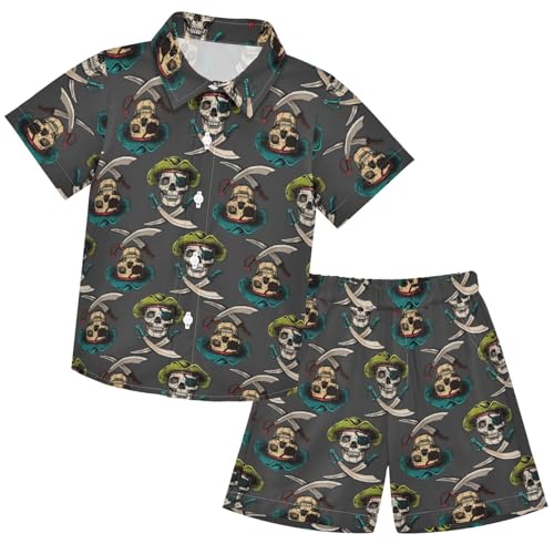 Image of visesunny Boy Floral Short Sleeve Button Down Shirt & Casual Shorts Set Summer Outfits 3-10 Years Clothes