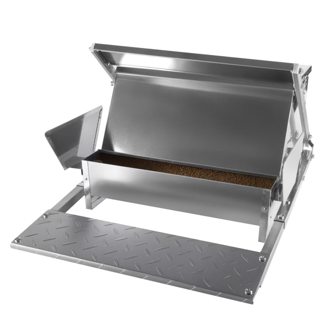 25Lbs Automatic Chicken Feeder No Waste Poultry Feeder Galvanized Steel Weatherproof Ideal for Backyard/Chicken Coop Chicken Feeder of 6-12 Chickens 10 Days