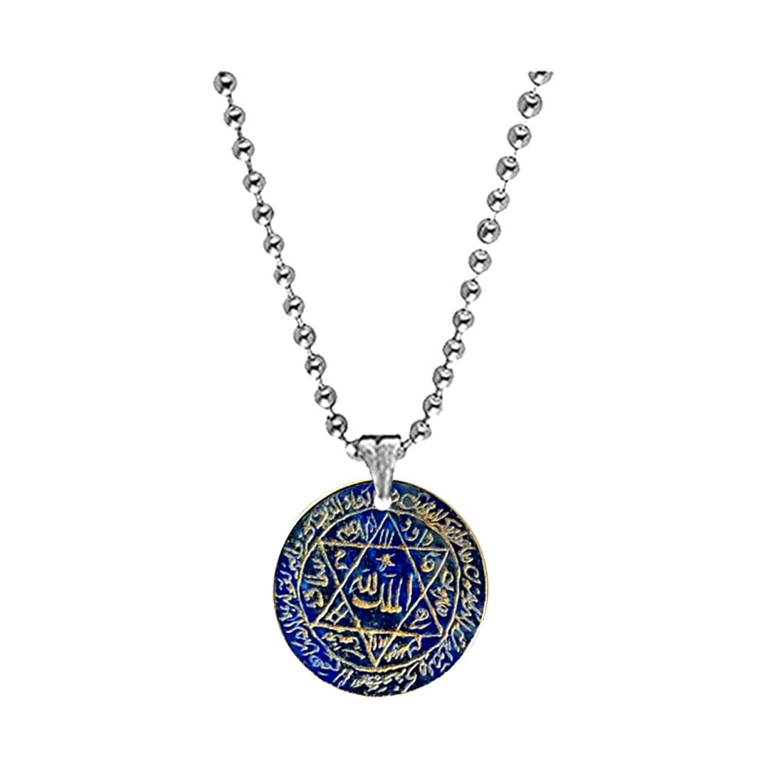abhiora fashion Allah Arabic Blue Calligraphy Bead Chain Acrylic Religious Pendant for Men Women, Spiritual Lightweight Durable Design for Daily Wear-picture-40
