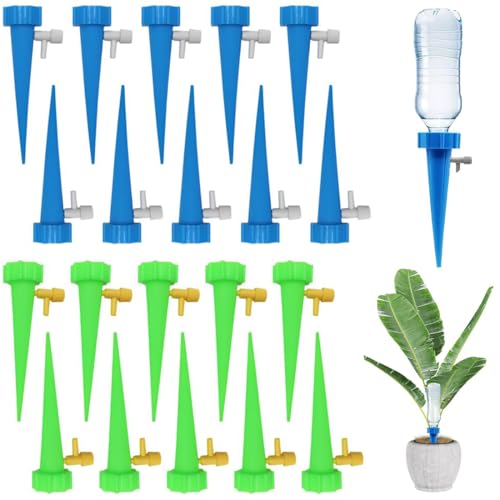 20 Piezas Riego por Goteo Automático Kit, Riego Automatico Macetas, Riego Por Goteo Para Macetas, Dispositivo de Riego por Goteo Ajustables con Válvula de Control, para Macetas Para Plantas
