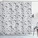 Produktbild ABAKUHAUS Grau Duschvorhang, Wassertropfen Monochrom, mit 12 Ringe Set Stielvoll Modern, 175x240 cm, Grau
