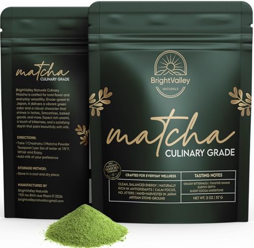 Culinary Premium Grade Matcha Powder – 100% Japanese Matcha, Green Tea Powder for Lattes, Baking & Smoothies, Smooth Flavor, Antioxidants & Clean Energy, Shade-Grown & Stone-Ground – 2 oz