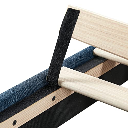 Yaheetech Queen Size Upholstered Platform Bed, Mattress Foundation With Height Adjustable Tufted Headboard And Wood Slat Support, No Box Spring Needed, Easy Assembly, Navy Blue #TOP6
