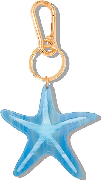 Seahorse Bag Charm & Keychain - Acetate Seahorse with Gold-Tone Metal Ring & Lobster Clasp