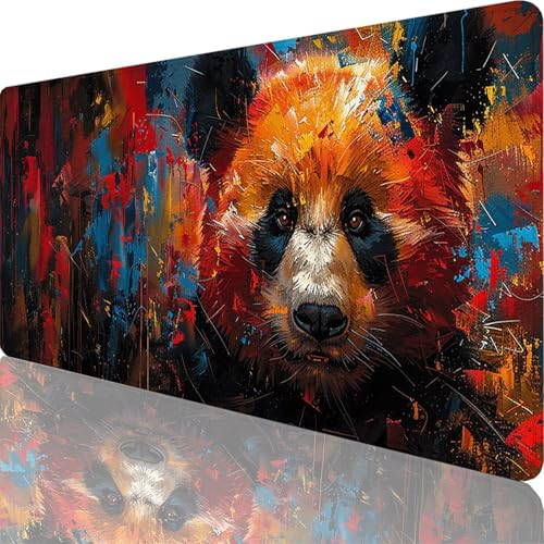 Negro Alfombrilla Ratón Panda Alfombrilla Gaming XXL 1600x800x3 mm, Lavable, con Superficie Suave y Base de Goma Antideslizante, Tapete Escritorio Mouse Pad para Gaming en Casa, Regalos Hombre 98-EA