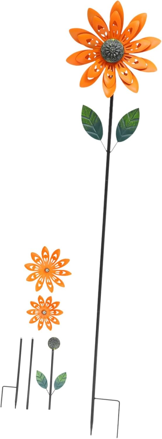 Sosoport Sunflower Garden Decoration Large Colored Windmill Ornament for Lawn Durable Material Unique Rotatable Design for Outdoor Spaces