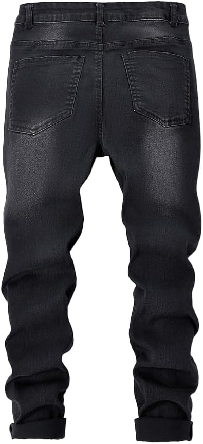 Nivne Tco Tween Boys Ripped Jeans Distressed Zipper Fly Casual All-Match Skinny Fit Denim Pants with Pockets - Image 2