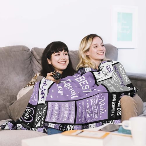 AOWINS Beste Freundin Geschenke, Geschenk für Beste Freundin, Geschenk Beste Freundin Geburtstag, Geburtstagsgeschenk für Beste Freundin, Geschenke für Frauen, Freundinnen Geschenk Decke 150×130CM