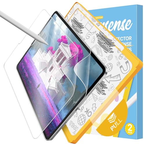 OMOTON PAPERSENSE 2 Pack Paper Screen Protector for iPad Pro 12.9 inch 2022/2021/2020/2018 Release Anti-glare Matte PET Film with Easy Installation Tray Draw Like on Paper Ultra-Responsive
