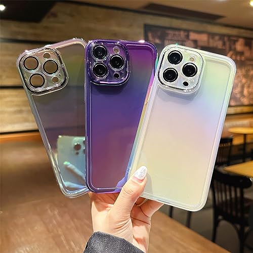 Protection paillettes laser arc-en-ciel iPhone 13 style violet