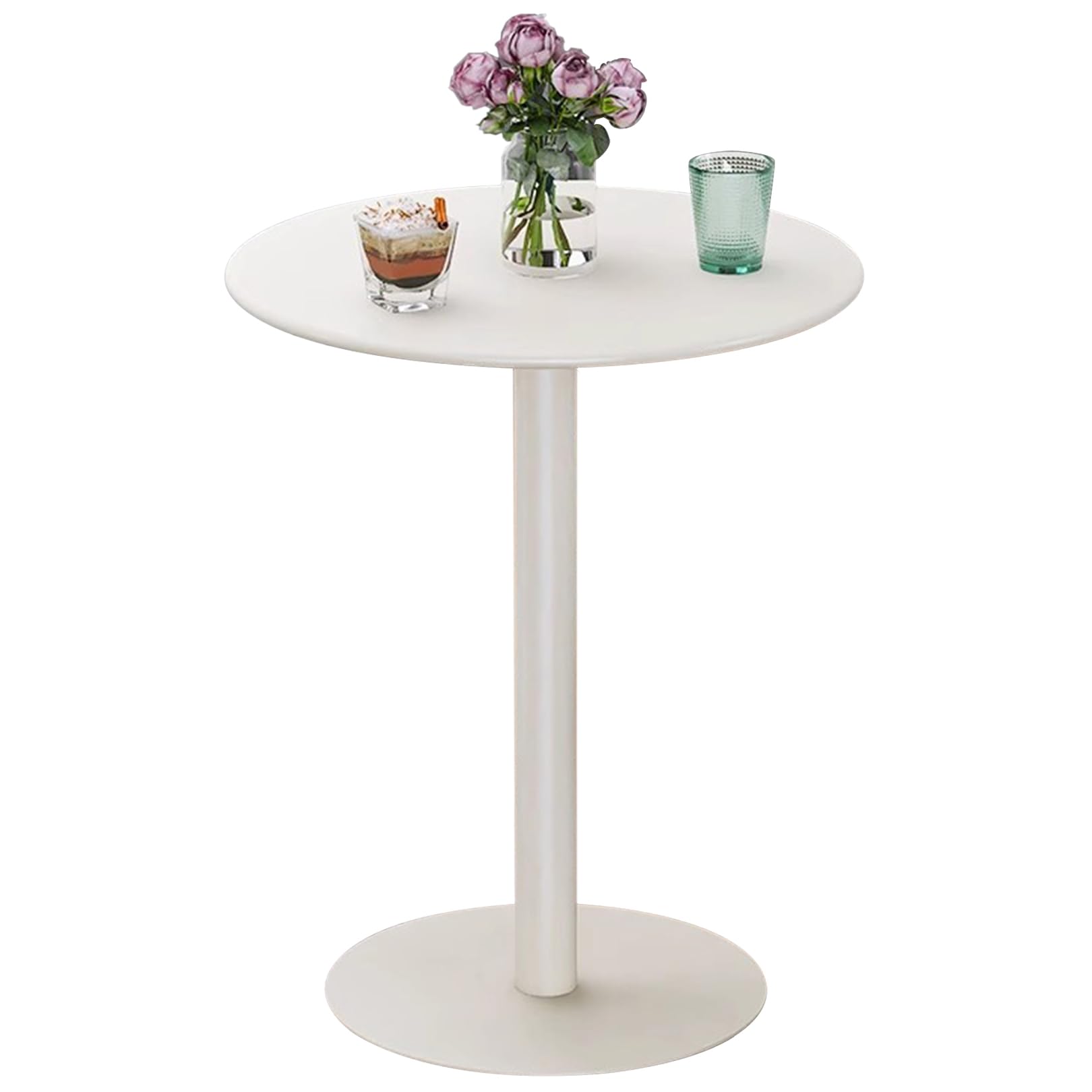 ASerZenith Small Round Bar Table, Cocktail Pub Tables Coffee Tea Table, Modern Dining Bistro Tables For Kitchen, Living Room, Outdoor - White,3Pack-40X40X62Cm
