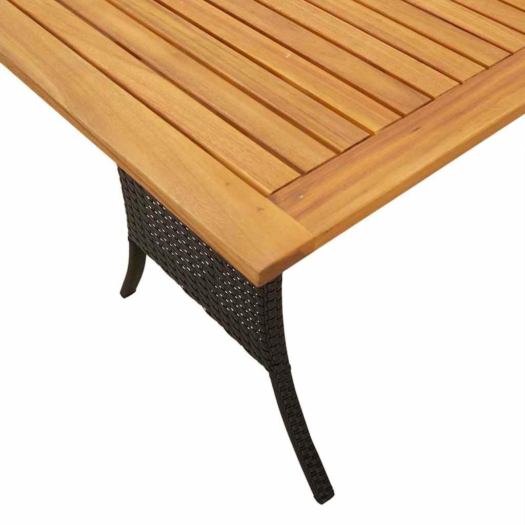 vidaXL Divano da Giardino a 3 Posti Cuscini&Tavolo Nero in Polyrattan