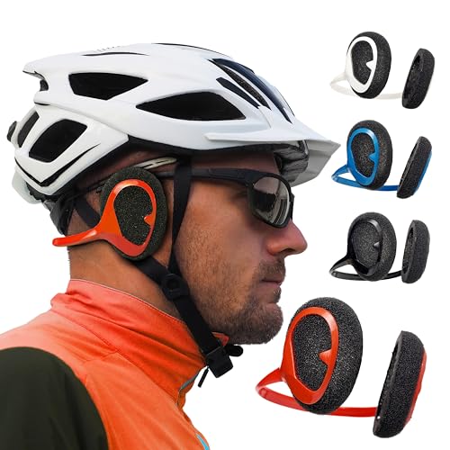 Windfree Cyclist Wind Deflector Ear Muffs for Noise Reduction Earmuffs, Cycling Ear Wind Deflectors for Ear Wind Protection, Sensory Headphones for Hearing Aids Users Tinnitus Over-Ear Headphone Red