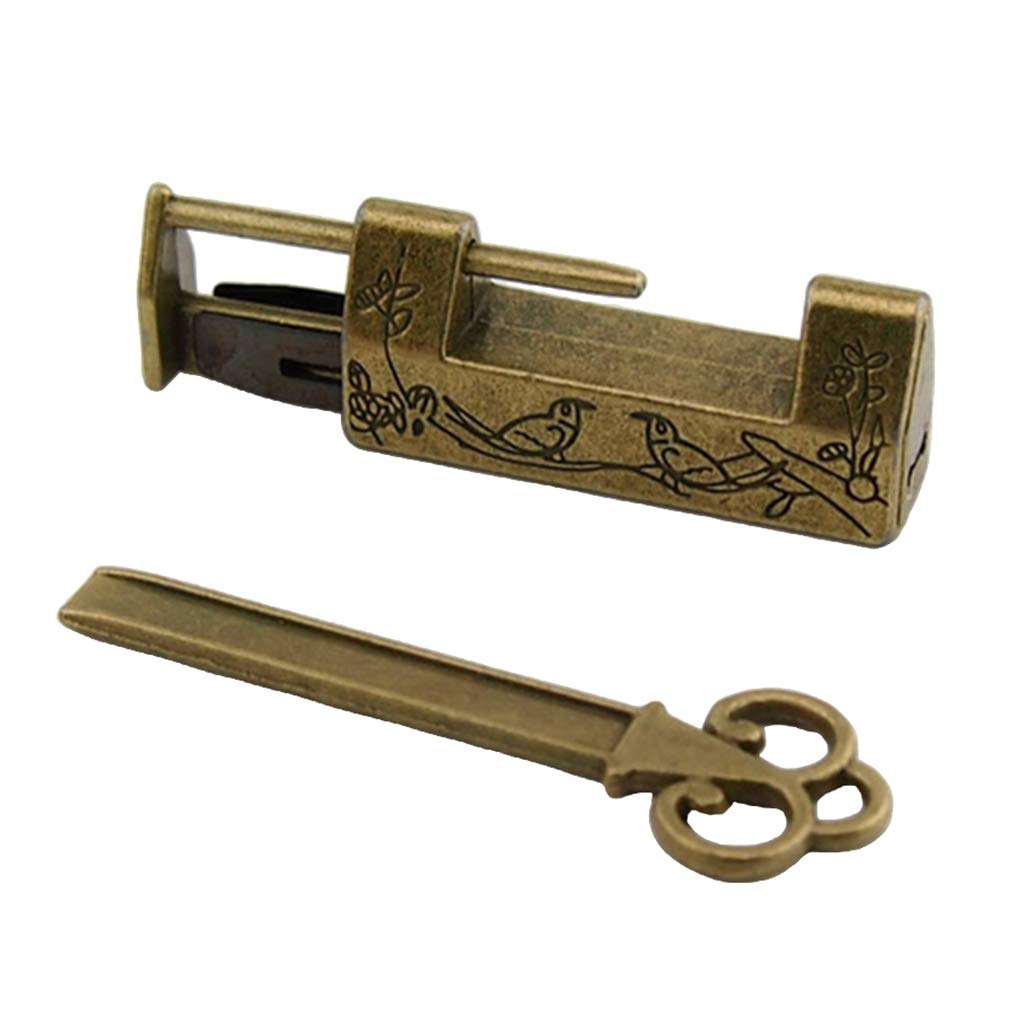 Antique Birds Flower Padlock Vintage Style Chinese Lock with Key Bronze (B0BFNX8HBS) Amazon Price History, Amazon Price Tracker