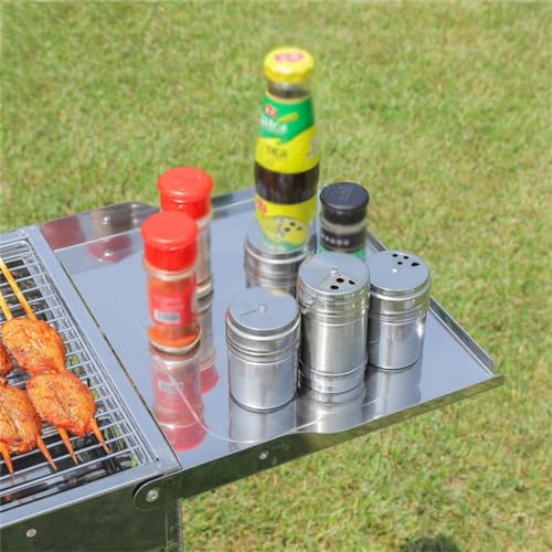 Barbacoa de carbón portátil de acero inoxidable para camping 5
