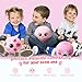VangeBow Silent Indoor Soccer Balls for Toddlers 1-3, Inflatable Soft Plush Baby Toddler Soccer Ball Toys Gifts for 1 2 3 4 5 Year Old Boy Girl First Birthday Gift (Pink Elephant, Pump Include)
