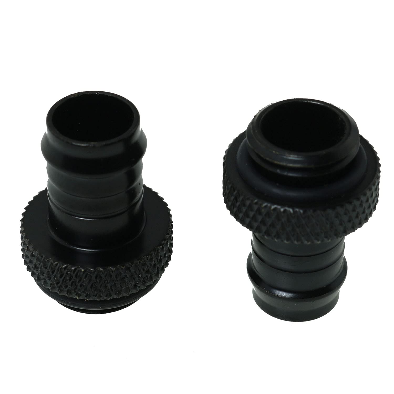 Tube Connector 2PCS G1/4 Inch to 3/8 Inch Barb Fitting for PC Water Cooling System Soft Tubing Black