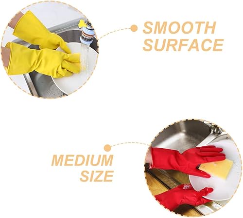 Miniatura 8 de 3 Pairs Reusable Kitchen Dishwashing Gloves Latex Cleaning Gloves for Household Cleaning Non-slip Waterproof Hand for Washing Dishes and Housework