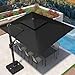 Deconk 9' X 12' Patio Umbrella with LED Lights Outdoor Cantilever Large Rectangle Offset Umbrellas Heavy Duty Aluminum Double Top with 360-degree Rotation for Pool Garden Deck, Black