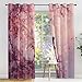 Fairy Tale Elf Curtains for Living Room, Cherry Blossom Blackout Curtains for Bedroom 84 Inches Long, Pink Fantasy Drapes, Grommet Decor Window Curtain 52 x 84 Inch uq&W129