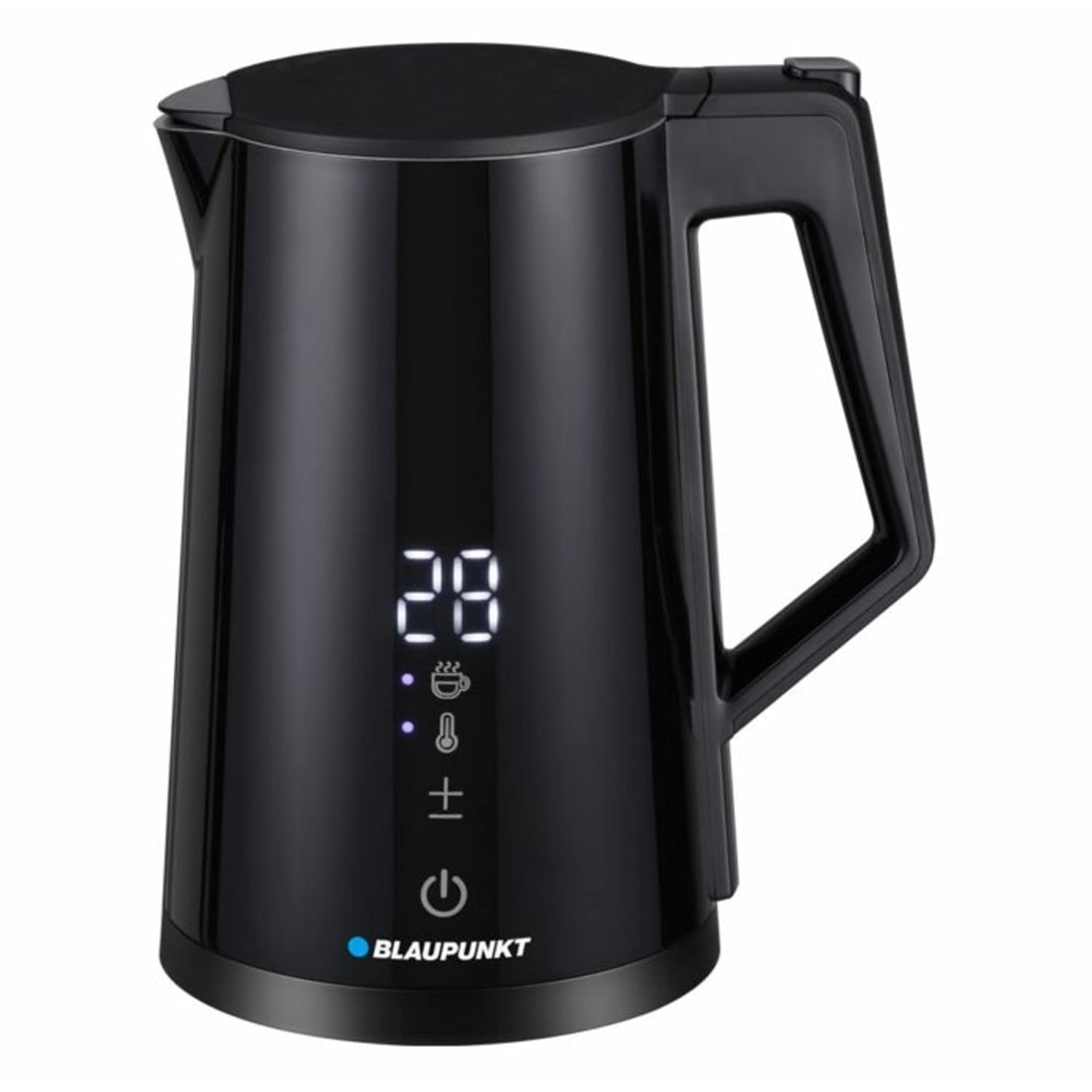 Blaupunkt EKD601 - Bollitore elettrico con display digitale, 1,7 l, 2200 W, funzione di mantenimento del calore, 5 livelli di temperatura selezionabili