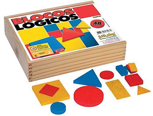 Blocos Lógicos 48 Peças Em Madeira Base 7 Cm Cx. Madeira - Jottplay