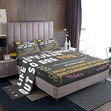 Homewish Best Friend Sheets - Juego de sábanas para mujeres y niñas, tamaño doble, color gris, luna y estrella, galaxia, con 2 fundas de almohada, sábana bajera plana con hojas florales botánicas,