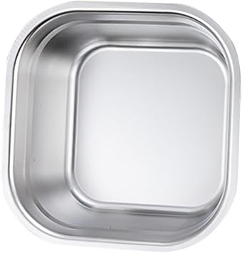 LIFKOME Stainless Steel Square Vegetable Wash Basin 9.84 Inch Large Capacity Multifunctional Kitchen Sink Bowl for Food Washing Mixing and Prep
