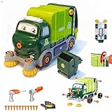 ZZTLHDS Take Apart Toy Garbage Truck - 29-Piece Disassembly Set with Electric Screwdriver, Garbage Truck Toys, DIY Electric City Clean Truck Toy Set, Birthday Gifts for 3+ Years Old Boys Girlst